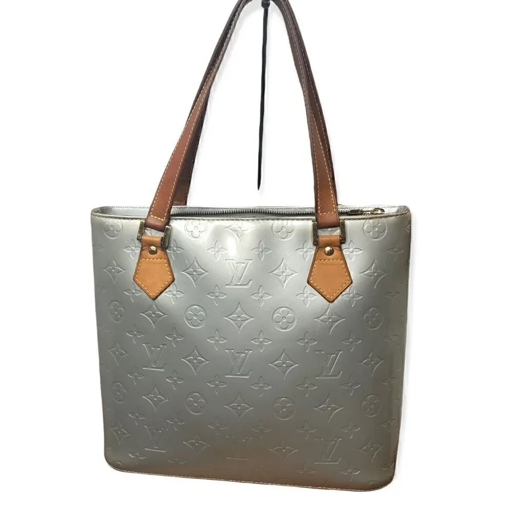 Louis Vuitton Houston Vernis Silver Leather shoulder bag vintage Authenticated